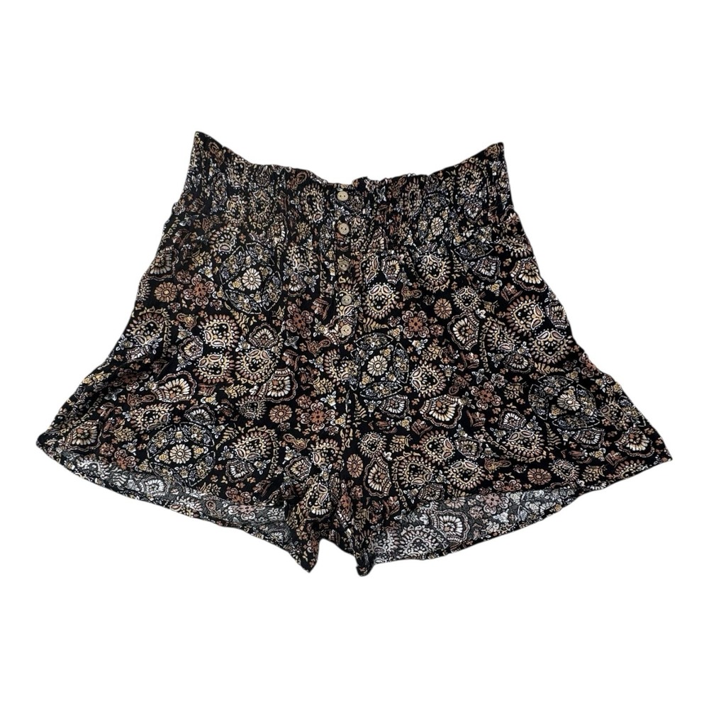 SO Super High Rise‎ Smocked Waist Shorts Size S Floral Boho Print